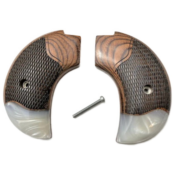 Heritage Arms Rough Rider * 6 & 9 Shot Grips (.22 &.22 Mag) - Birdshead -  Gentlemen Rosewood checkered engraved grips with Pearl Accents - Fits Birdshead Model Only
