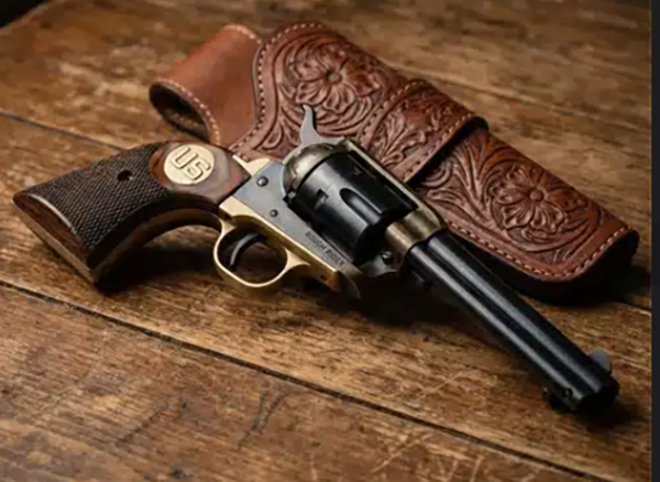 **Heritage Arms Rough Rider 6 & 9 Shot Grips (.22 &.22 Mag) Rosewood Checkered with U.S  Medallion