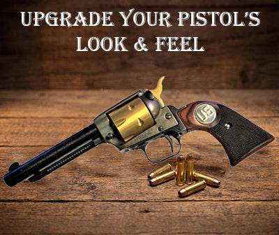 **Heritage Arms Rough Rider 6 & 9 Shot Grips (.22 &.22 Mag) Rosewood Checkered with U.S  Medallion