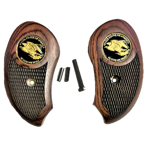 *Bond Arms Derringer XL Rosewood Gold Eagle "In God We Trust" Medallion Grips - XL - WoodWorld of Texas