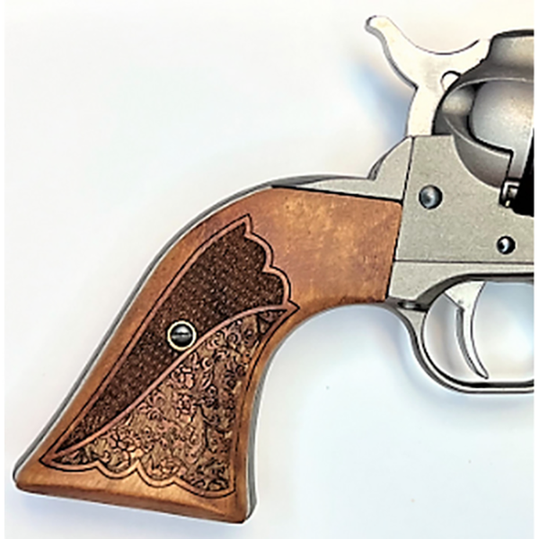 Ruger - Wrangler Model - Checkered & Carved Oak Leaf Scrollwork Rosewood Grips