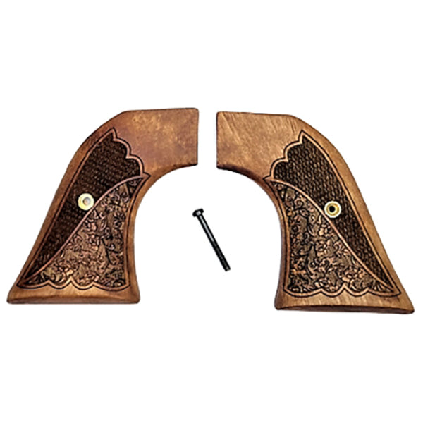 Ruger - Wrangler Model - Checkered & Carved Oak Leaf Scrollwork Rosewood Grips