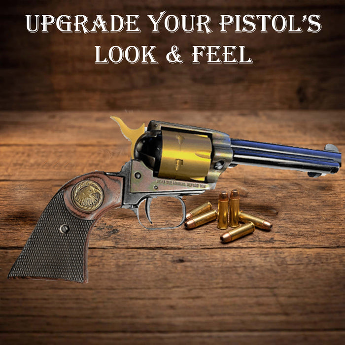 **Heritage Arms Rough Rider 6 & 9 Shot Grips (.22 &.22 Mag) Rosewood Checkered with Eagle Medallion