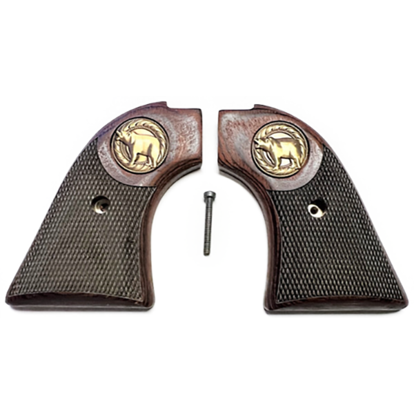 **Heritage Arms Rough Rider 6 & 9 Shot Grips (.22 &.22 Mag) Rosewood Checkered with Bear Medallion