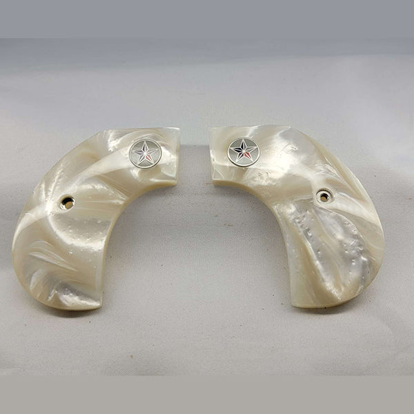 Ruger Wrangler & Diamondback Side Kick  - Birdshead Grip-  Acrylic Faux Mother of Pearl with Texas Star Medallion Acrylic Grip - Fits Birdshead Model Only