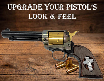 **Heritage Arms Rough Rider 6 & 9 Shot Grips (.22 &.22 Mag) Rosewood Checkered with Acrylic Mother of Pearl Accent