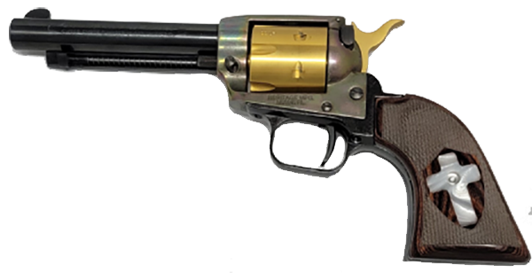 **Heritage Arms Rough Rider 6 & 9 Shot Grips (.22 &.22 Mag) Rosewood Checkered with Acrylic Mother of Pearl Accent