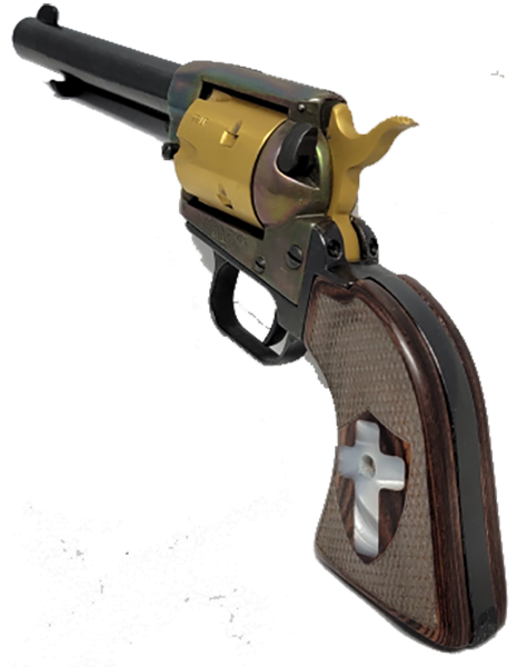 **Heritage Arms Rough Rider 6 & 9 Shot Grips (.22 &.22 Mag) Rosewood Checkered with Acrylic Mother of Pearl Accent