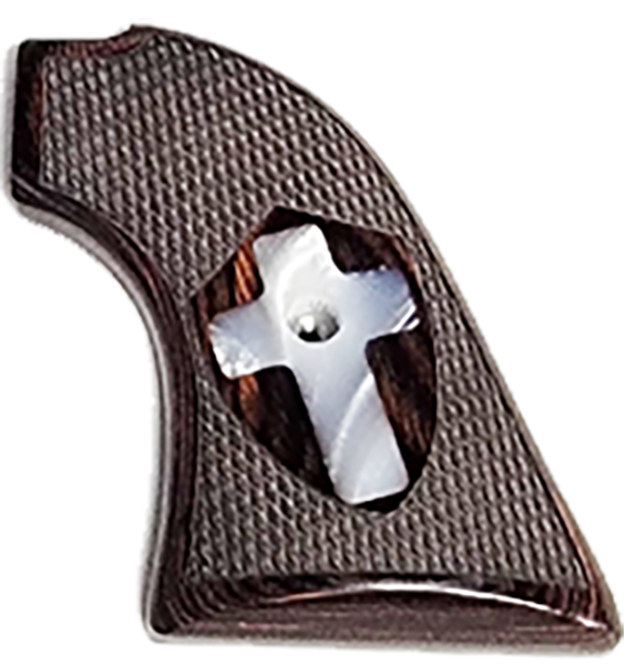**Heritage Arms Rough Rider 6 & 9 Shot Grips (.22 &.22 Mag) Rosewood Checkered with Acrylic Mother of Pearl Accent