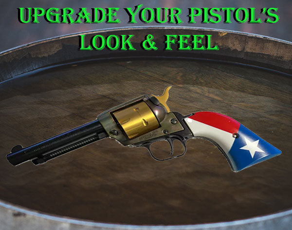 *Heritage Arms Rough Rider 6 & 9 Shot Grips (.22 &.22 Mag) UV / HD Printed Texas Flag Houston Image on ABS Grips