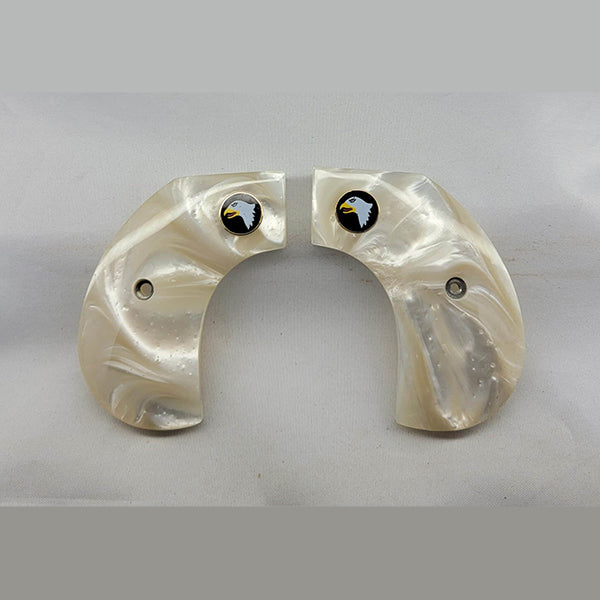 Ruger Wrangler & Diamondback Side Kick  - Birdshead Grip-  Acrylic Faux Mother of Pearl with Screaming Eagle Medallion Acrylic Grip - Fits Birdshead Model Only