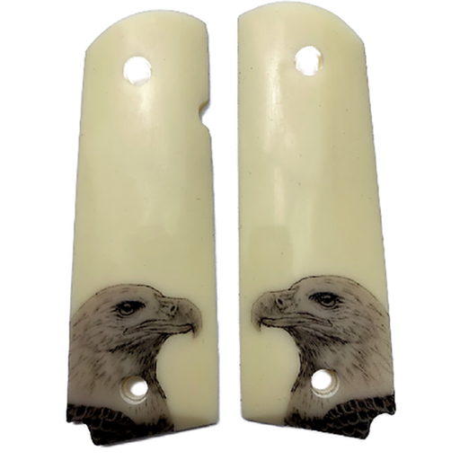 1911 Full Size Acrylic Faux Ivory Scrimshaw Eagle  Grips - WoodWorld of Texas