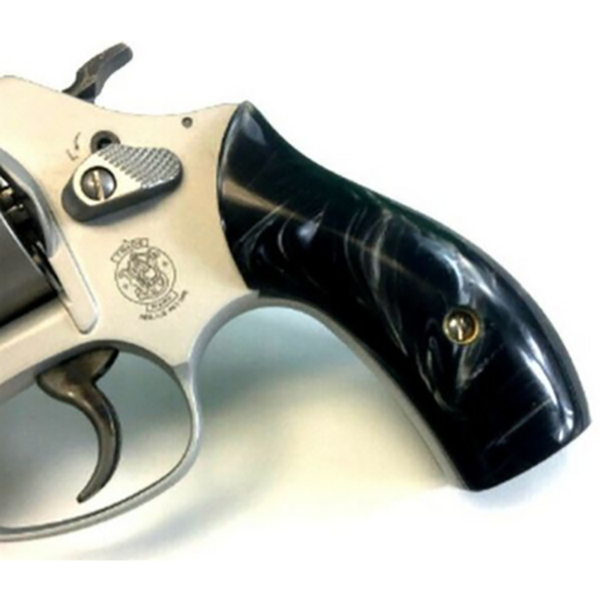 S&W J Frame Round Butt Acrylic Faux Black Pearl Grips