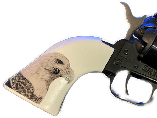 *Heritage Arms Rough Rider 6 & 9 Shot Grips (.22 &.22 Mag) UV / HD Printed Faux Scrimshaw Eagle Image on ABS Grips