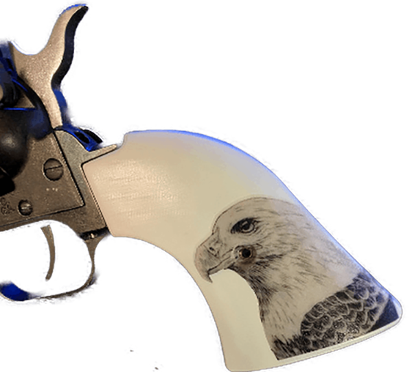 *Heritage Arms Rough Rider 6 & 9 Shot Grips (.22 &.22 Mag) UV / HD Printed Faux Scrimshaw Eagle Image on ABS Grips