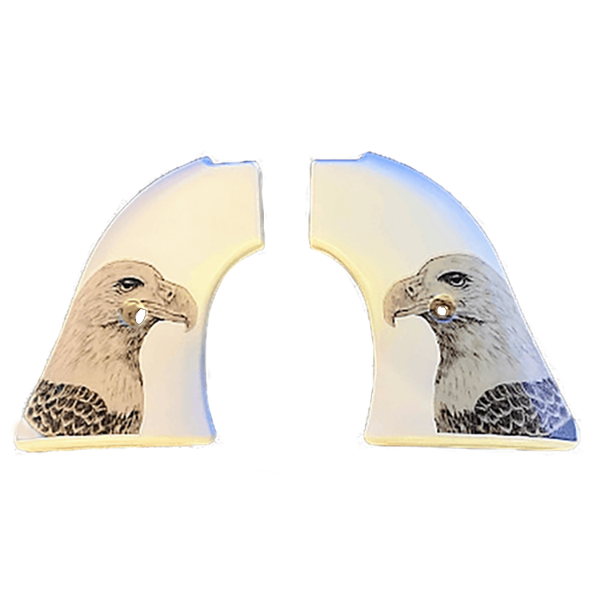 *Heritage Arms Rough Rider 6 & 9 Shot Grips (.22 &.22 Mag) UV / HD Printed Faux Scrimshaw Eagle Image on ABS Grips