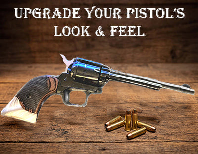 **Heritage Arms Rough Rider 6 & 9 Shot Grips (.22 &.22 Mag) Rosewood Checkered with Acrylic Mother of Pearl Accent