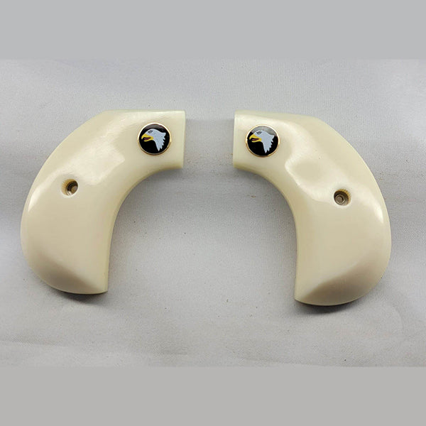 Ruger Wrangler & Diamondback Side Kick  - Birdshead Grip-  Acrylic Faux Ivory with Screaming Eagle Medallion Acrylic Grip - Fits Birdshead Model Only