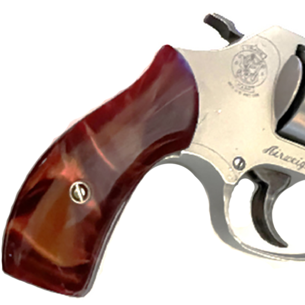 S&W J Frame Round Butt Acrylic Faux Red Pearl Grips