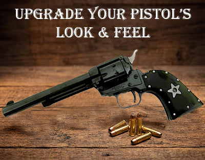 **Heritage Arms Rough Rider 6 & 9 Shot Grips (.22 &.22 Mag) Wood with Silver Studs & Stars