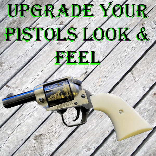 *Heritage Arms Rough Rider * 6 & 9 Shot Grips (.22 &.22 Mag) - Acrylic Faux White Ivory "Gambler" Grips