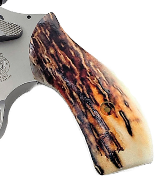 S&W J Frame Round Butt UV/HD Printed Image of Mammoth Tusk Grips