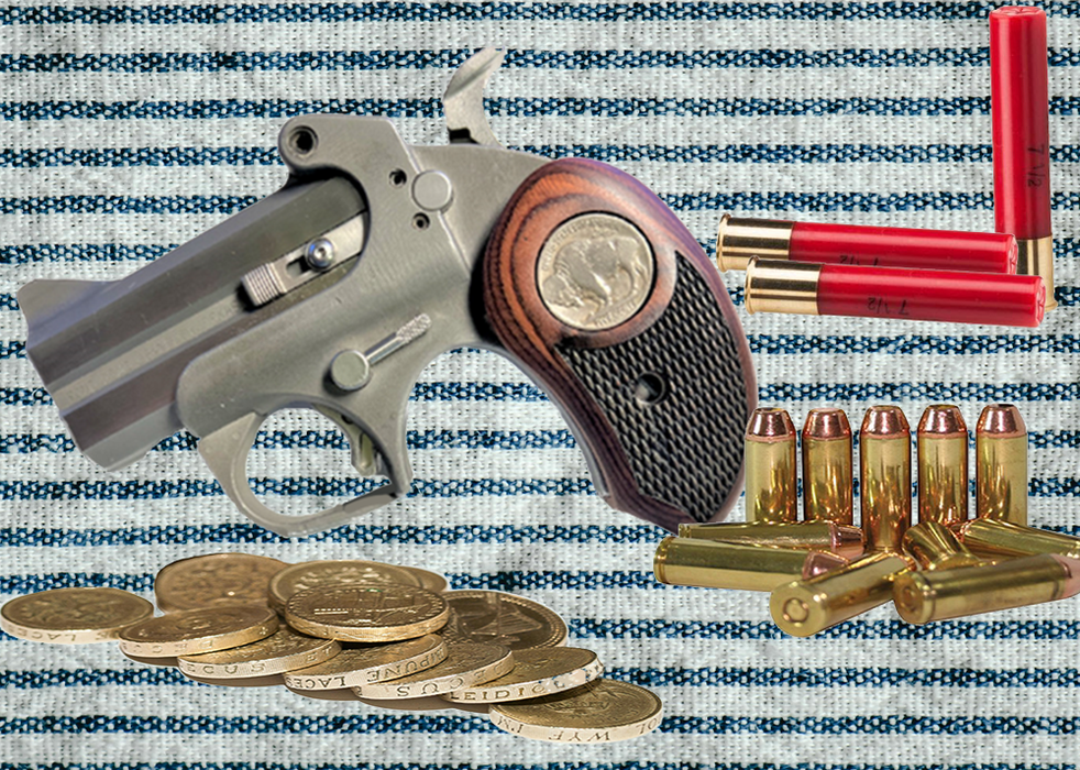 *Bond Arms Derringer XL Grips Laminated Rosewood with Buffalo Nickel- XL - WoodWorld of Texas