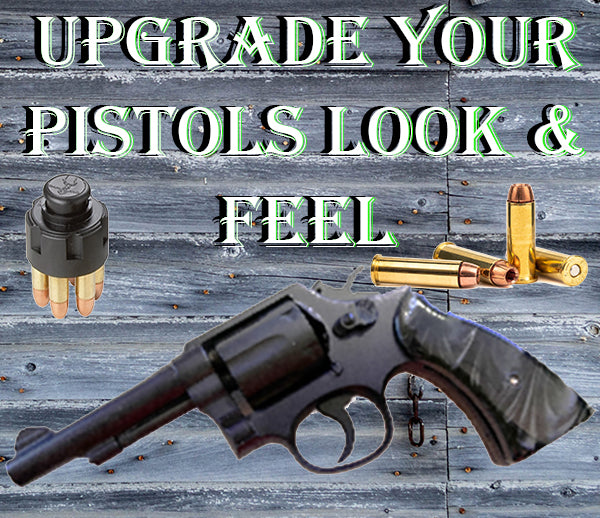 S&W K Frame Square Butt Acrylic Faux Black Pearl Grips