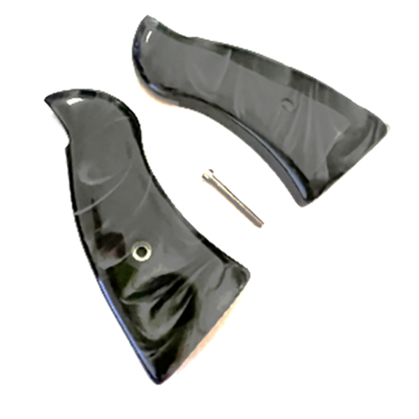 S&W K Frame Square Butt Acrylic Faux Black Pearl Grips