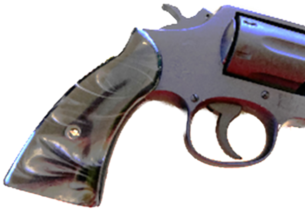 S&W K Frame Square Butt Acrylic Faux Black Pearl Grips
