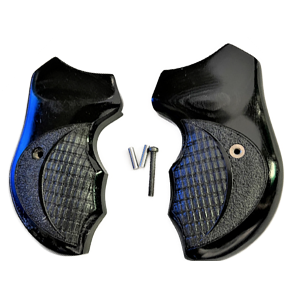 Charter Arms Universal Fit - Checkered Rosewood Black Commander Pattern Checkering Wrap Around