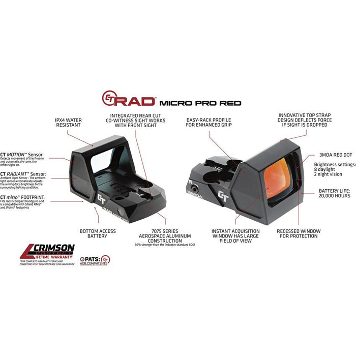 CT-RAD Micro Pro Sight Red- CMT101970    - Crimson Trace