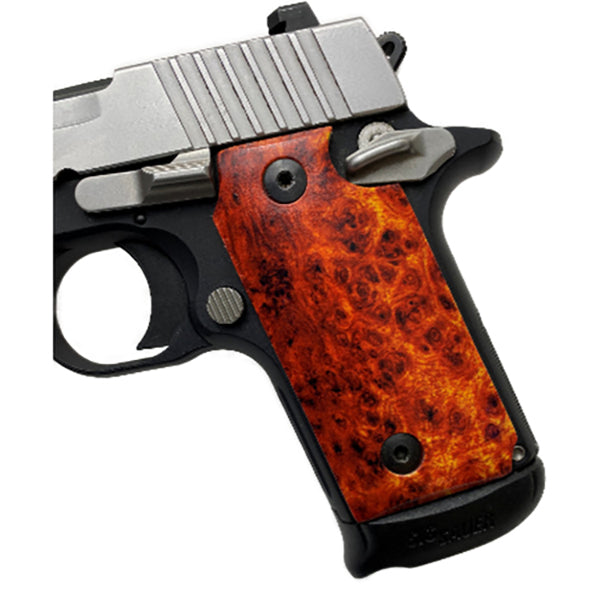 Sig Sauer P238 HD/UV Printed Amboyna Burl Grips