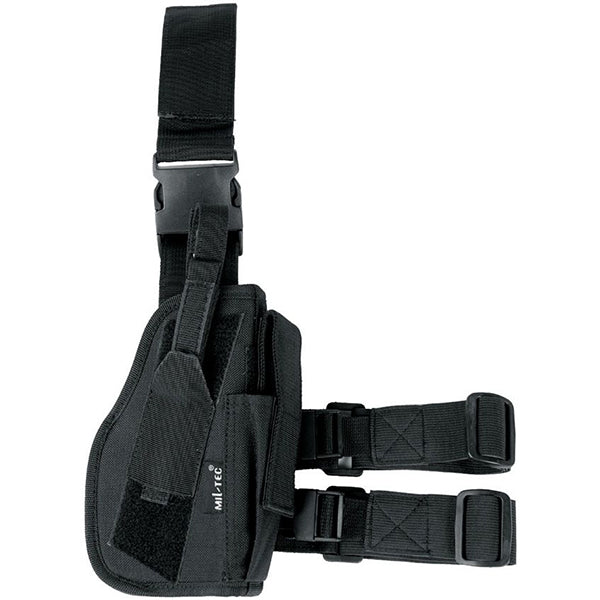 Mil-Tec Full Size Auto Extended Low Ride Nylon Holster - Glock 17, Beretta 92, 1911 models, and more. Black