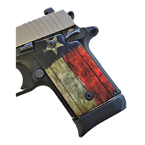 Sig Sauer P938 HD/UV Printed Texas Rustic Flag Grips