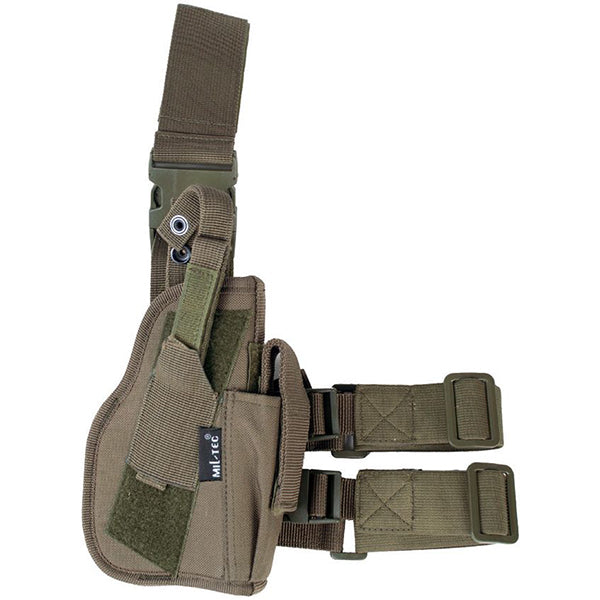 Mil-Tec Full Size Auto Extended Low Ride Nylon Holster - Glock 17, Beretta 92, 1911 models, and more.