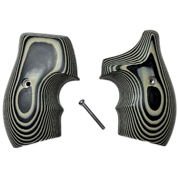*S&W J Frame Round Butt Half Wrap Around G10 Black/Grey Grips