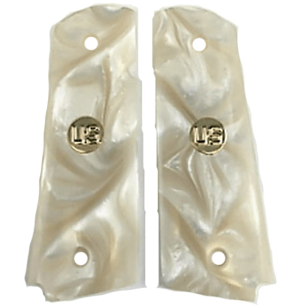 1911 Full Size Acrylic Faux Pearl Grips with U.S. Gold Medallion