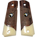 **1911 Full Size Checkered & Engraved Rosewood Grips w/ Acrylic Ivory Accent Screaming Eagle Medallion - WoodWorld of Texas
