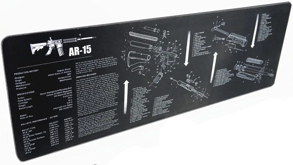 z Acc. - Gunsmith & Armorer's Cleaning / Work Tool Bench 11.5" x 35" Gun Mat For AR-15 Rifle / Mouse pad