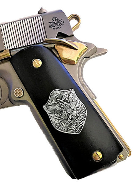 Custom 1911 A1 Saint Michael Acrylic Grips - Ambidextrous Full Size For Kimber, Colt, Taurus