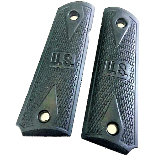 1911 Full Size Gun Grips - Competition Rubber - US Embossed - Black