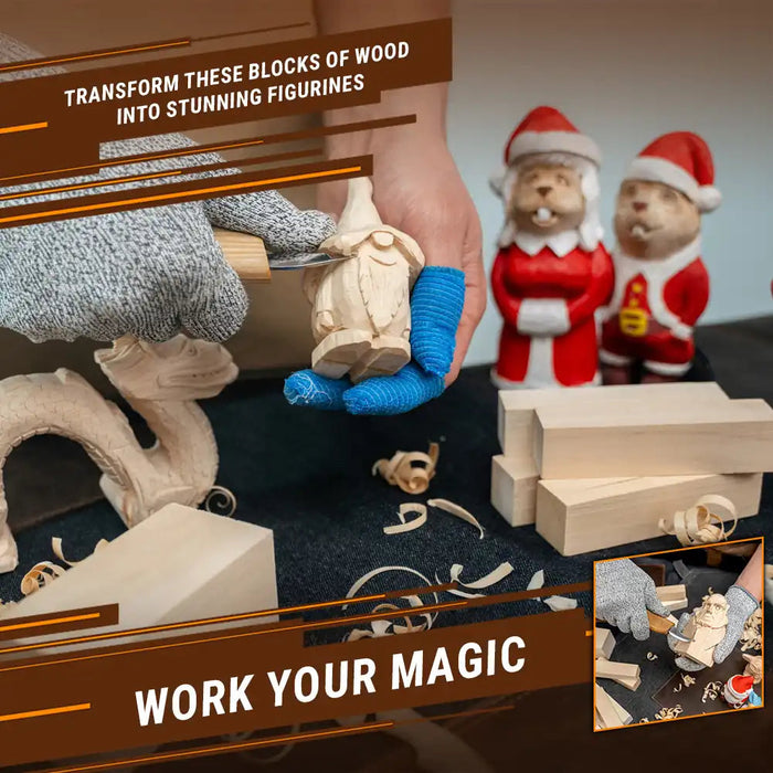 Basswood carving block set of 5 - 4x2x2 & (4) 4x1x1  - #BW1