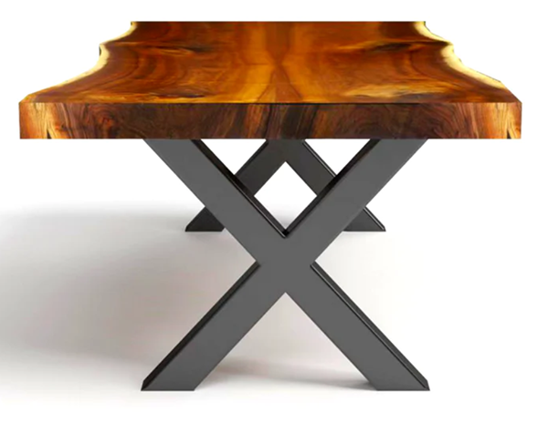*Metal Bench / Coffee Table  Legs - X Legs - 15.7'' H x 14'' W - Black - Heavy Duty