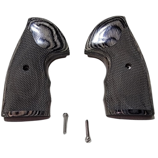 Python Grips, Colt Python 2020 Grips, Colt 2021 Anaconda Checkered Grips Black Rosewood