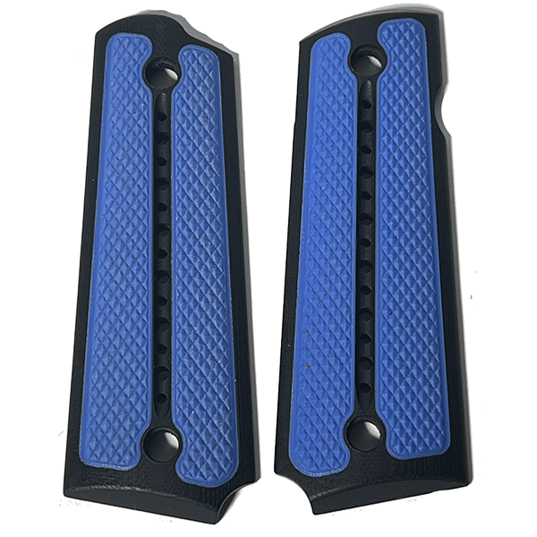 1911 Full Size Blue and Black Rubber Grips