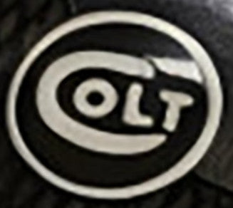 Black Rosewood 1911 Full Size Checkered & Engraved Grips Pearl Accent w/ Colt Logo Black Medallion - WoodWorld of Texas