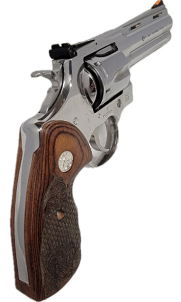 Colt Python Grips, Colt Python 2020, Colt 2021 Anaconda Grip Rosewood with Dragon Scales and Colt Rampant Horse Silver Medallion