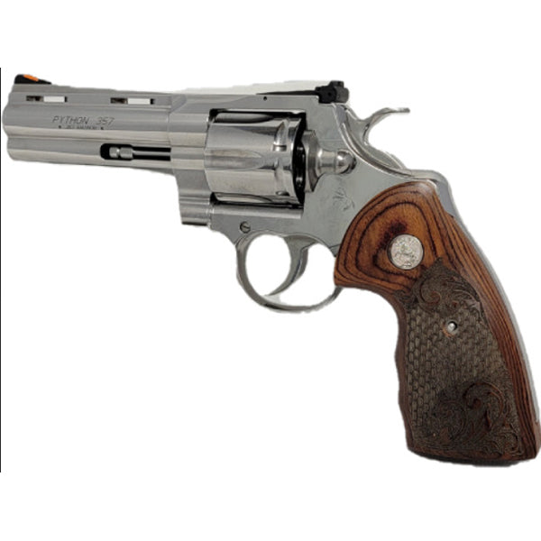 Colt Python Grips, Colt Python 2020, Colt 2021 Anaconda Grip Rosewood with Dragon Scales and Colt Rampant Horse Silver Medallion