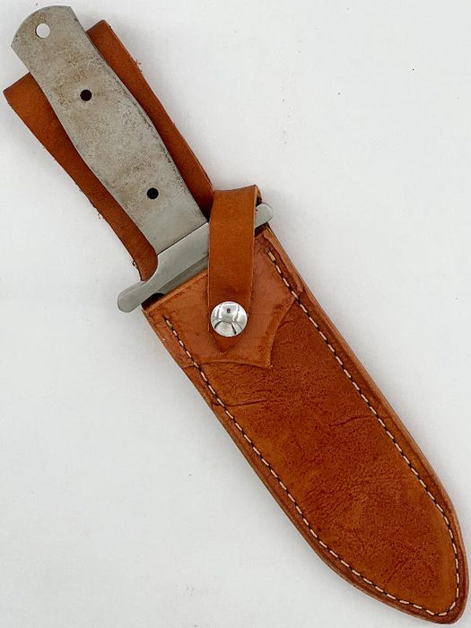 Custom Leather Knife Sheath - Lorins Dagger - SHWW130 - 1 3/16" opening and a 5 7/8" length without Belt loop.